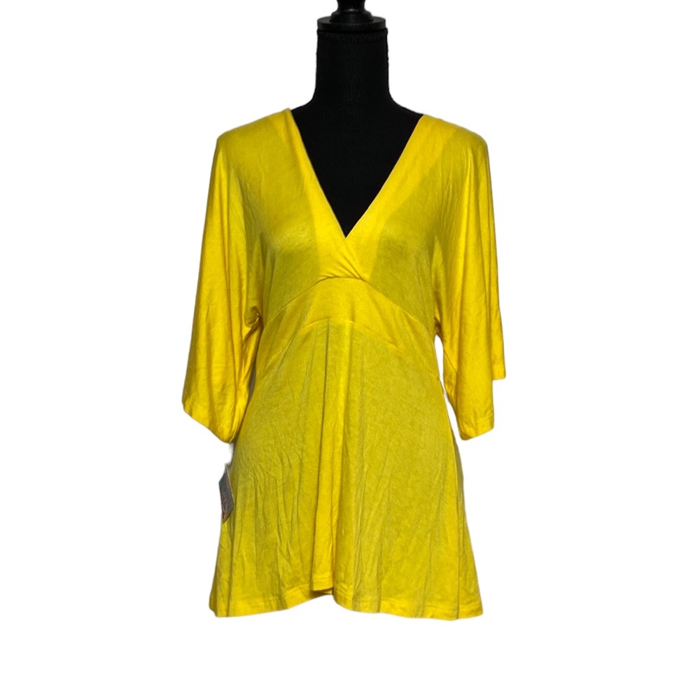 Yellow V-Neck Tunic Top S/M